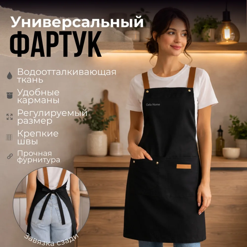 Фартук CleanChef, чёрный